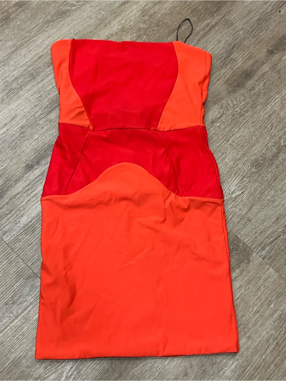 Boulee Serena Colorblock Strapless hot coral Bodycon Dress 2